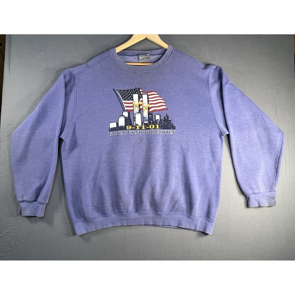 Vintage Flag 9/11 Tribute Sweater Men's XL Made in USA